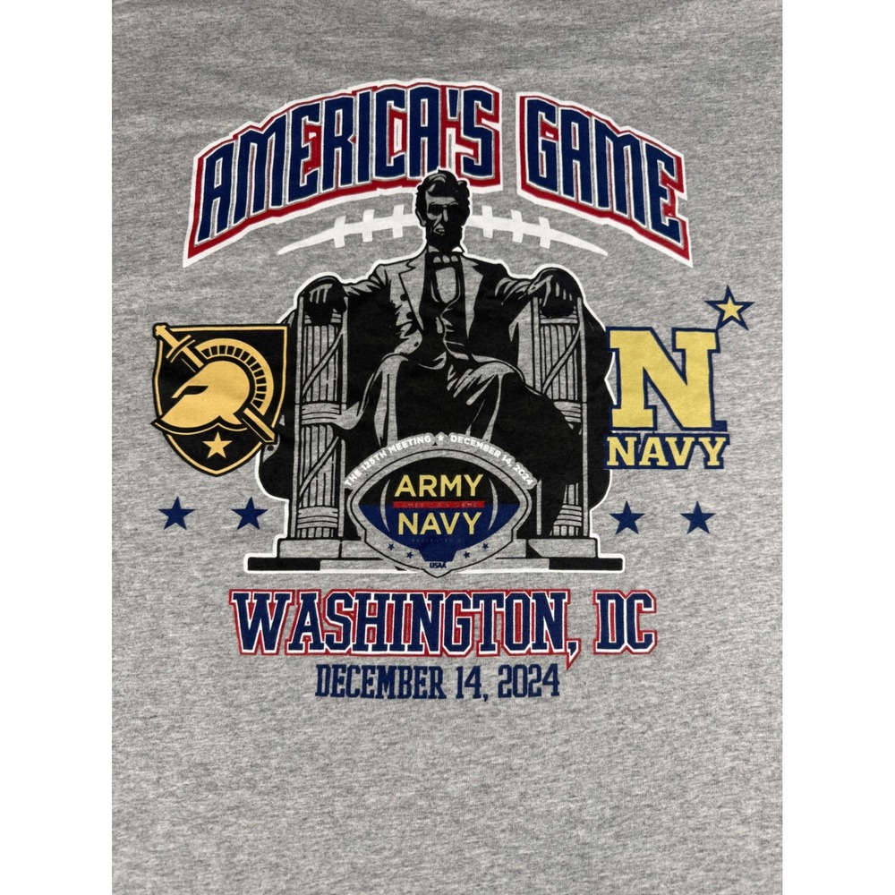 Victory Army Navy Game 2024 Washington DC Long Sleeve Shirt Gray Medium TV401